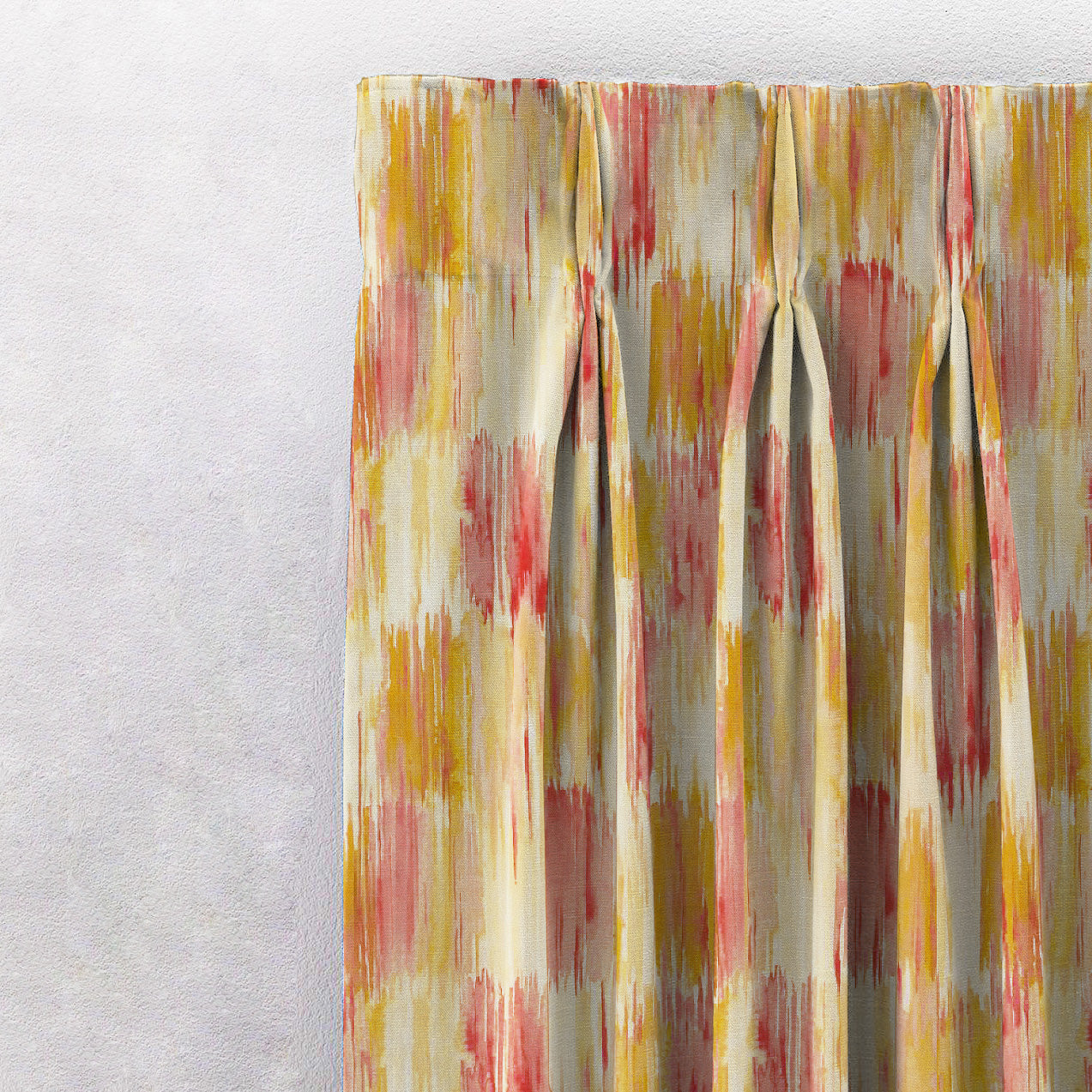 Elegent Geometric Print Matt Finish Room Darkening Curtain Set of 2 MTDS419C