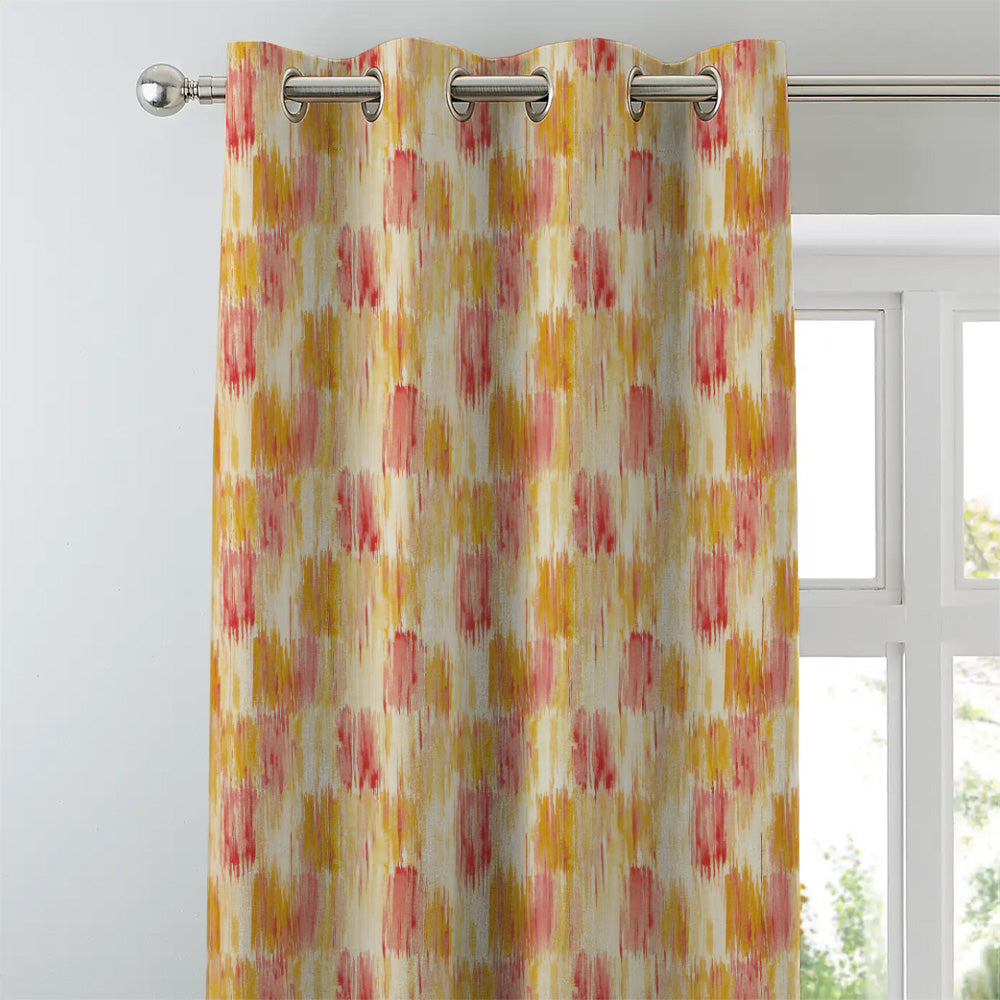 Elegent Geometric Print Matt Finish Room Darkening Curtain Set of 2 MTDS419C