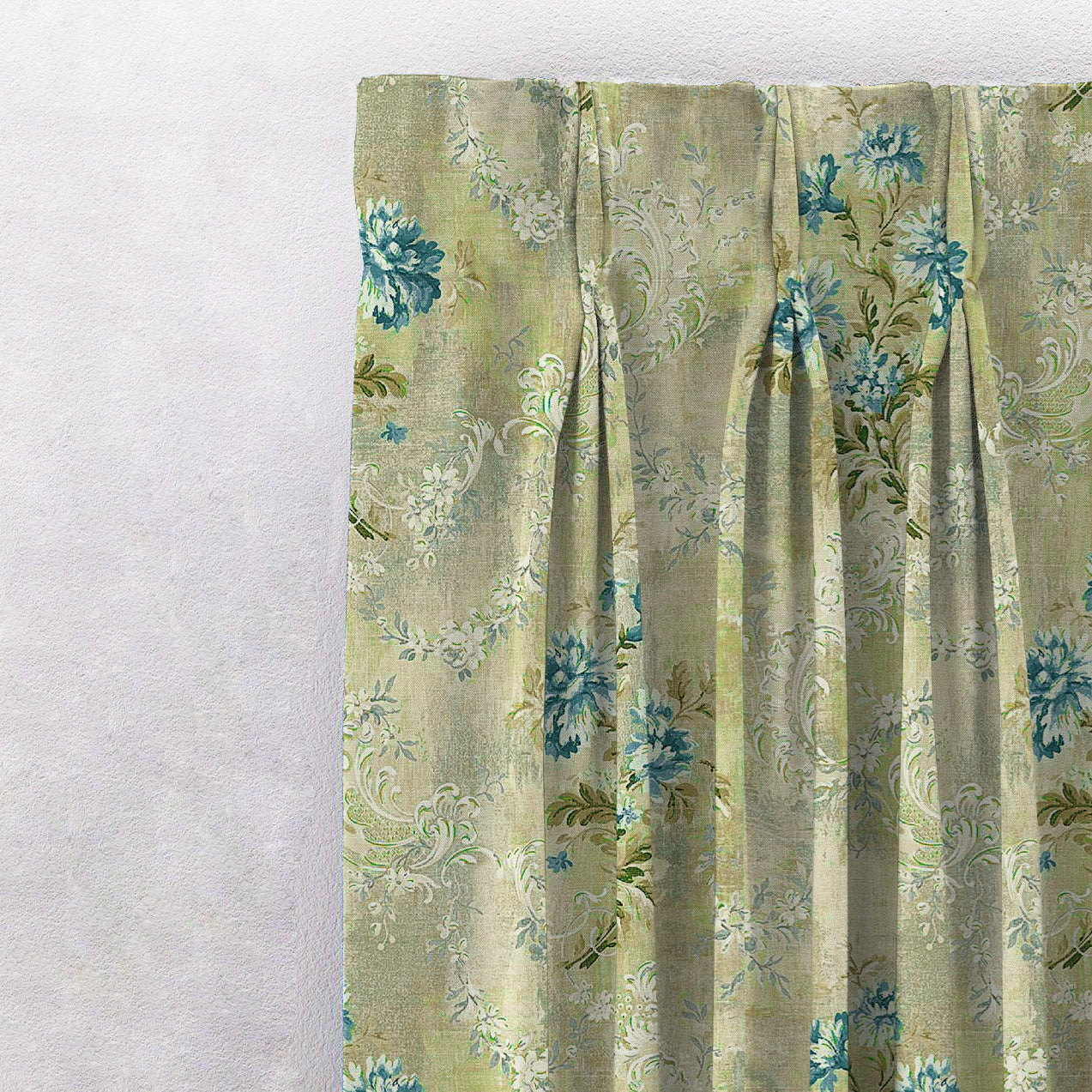 Elegant Floral Print Room Darkening Curtains Set of 2  DS426D