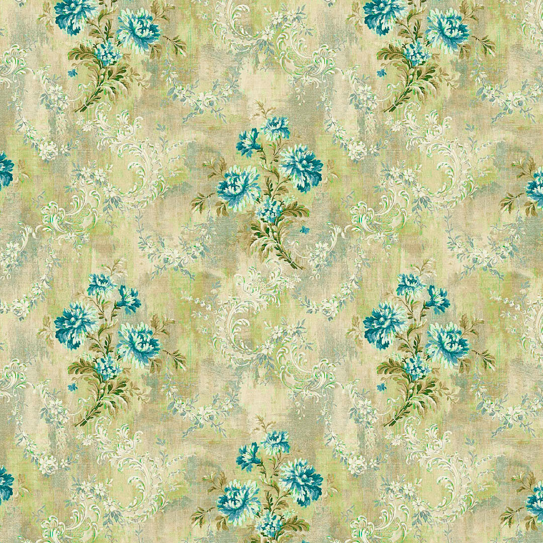 Elegant Floral Print Room Darkening Curtains Set of 2  DS426D