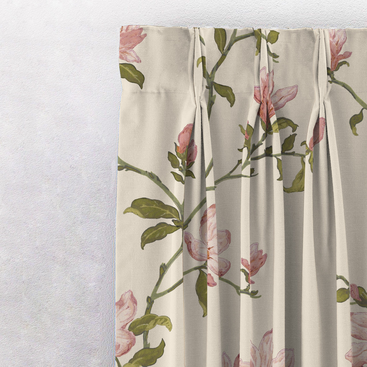 Elegant Floral & Ombre Print Combination Room Darkening Curtains - Set Of 4 Door Curtain (427BOFC12) - Pink & Beige