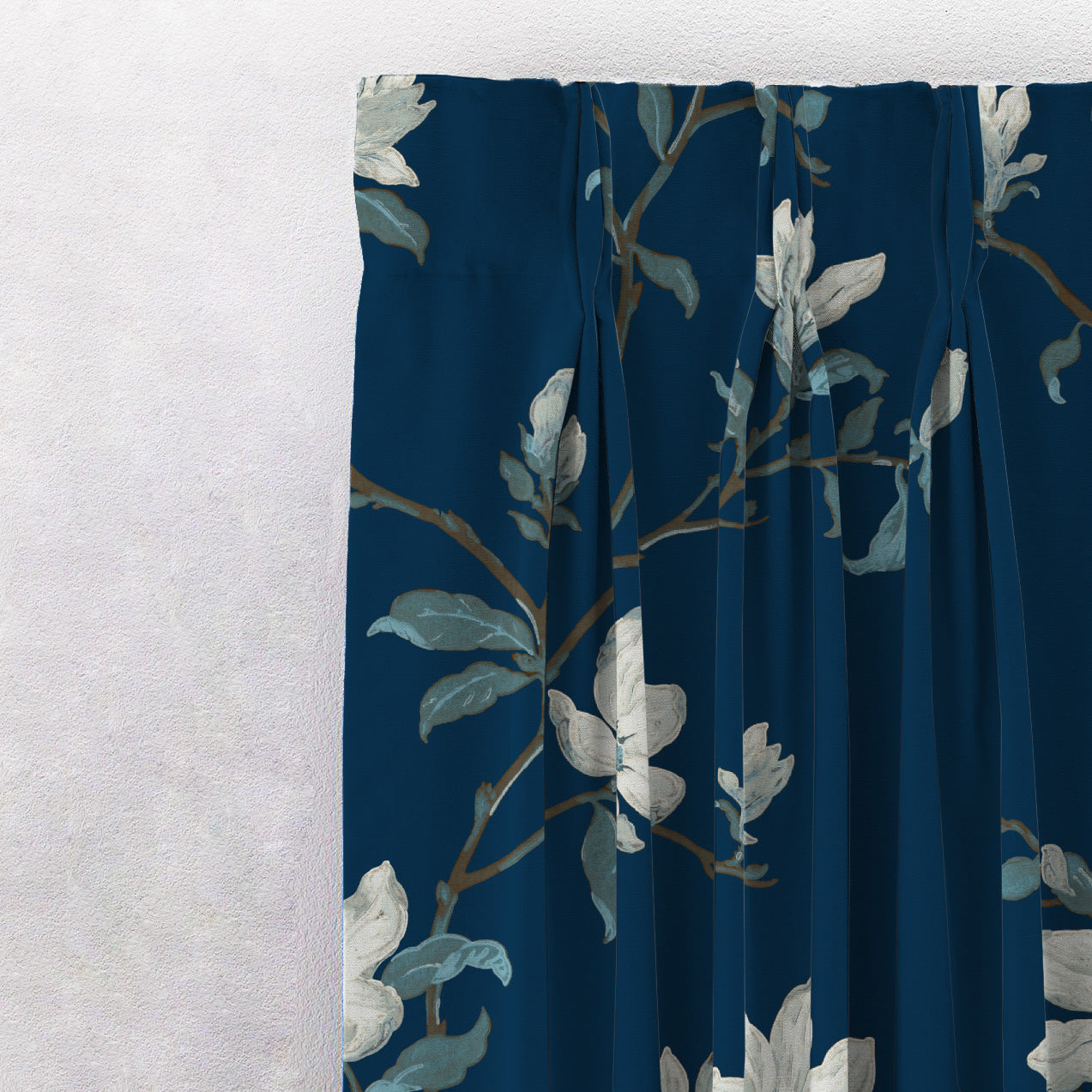 Elegant Floral & Ombre Print Combination Room Darkening Curtains - Set Of 4 Door Curtain (428ATWOM4) - Blue & Beige