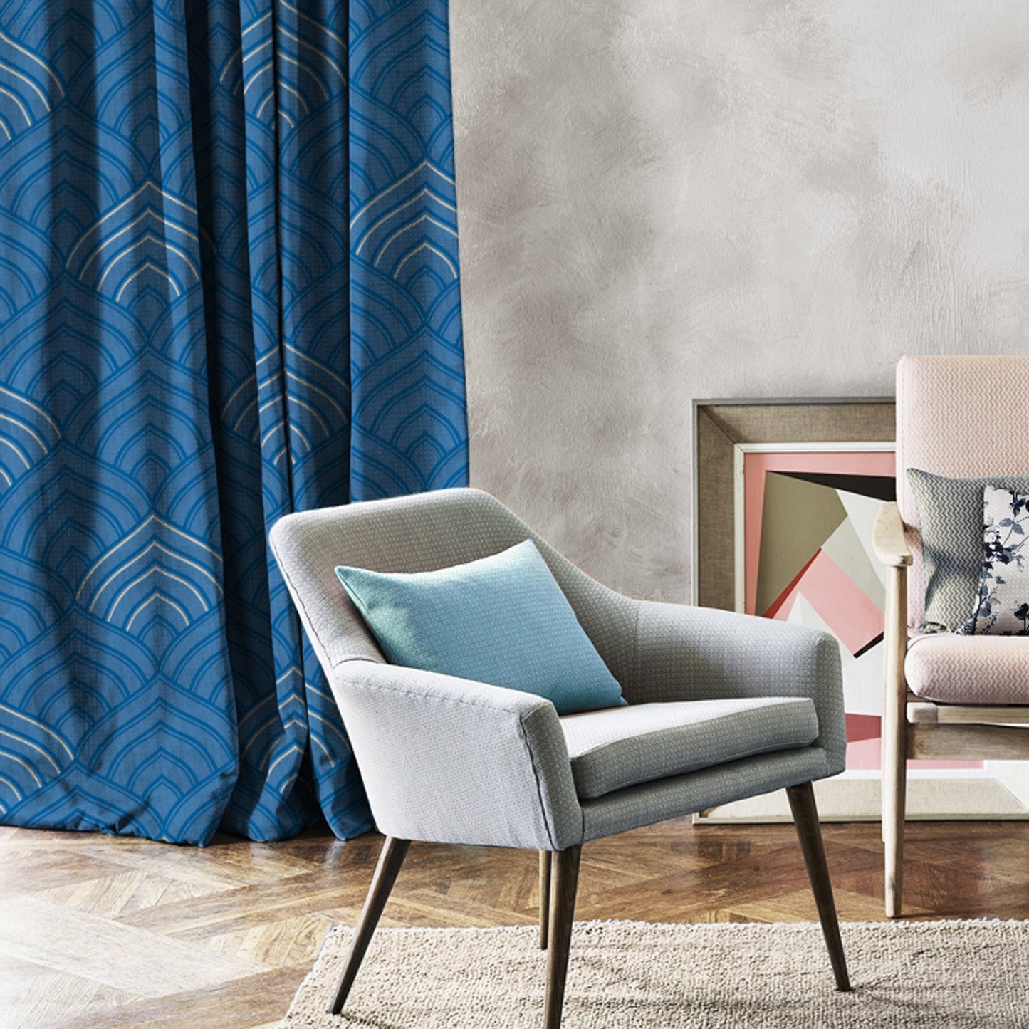 Elegent Indie Print Matt Finish Room Darkening Curtain Set of 2 MTDS453A