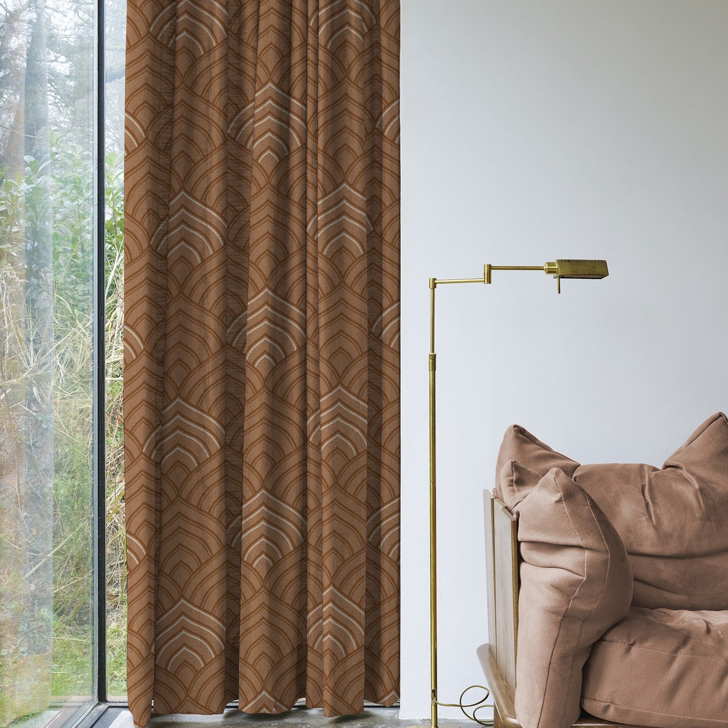 Elegent Indie Print Matt Finish Room Darkening Curtain Set of 2 MTDS453D