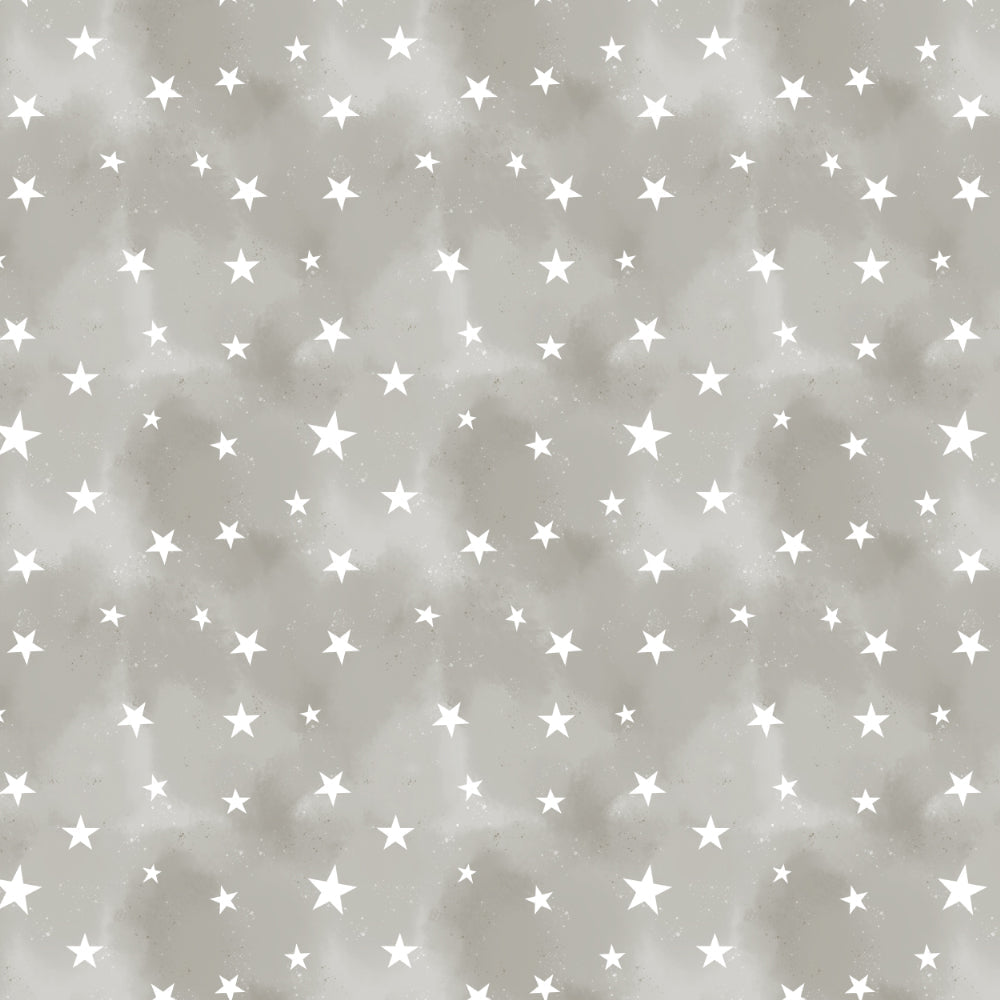 Starry Dreams Kids Ash Grey Heavy Satin Room Darkening Curtains Set Of 2 - (DS463E)