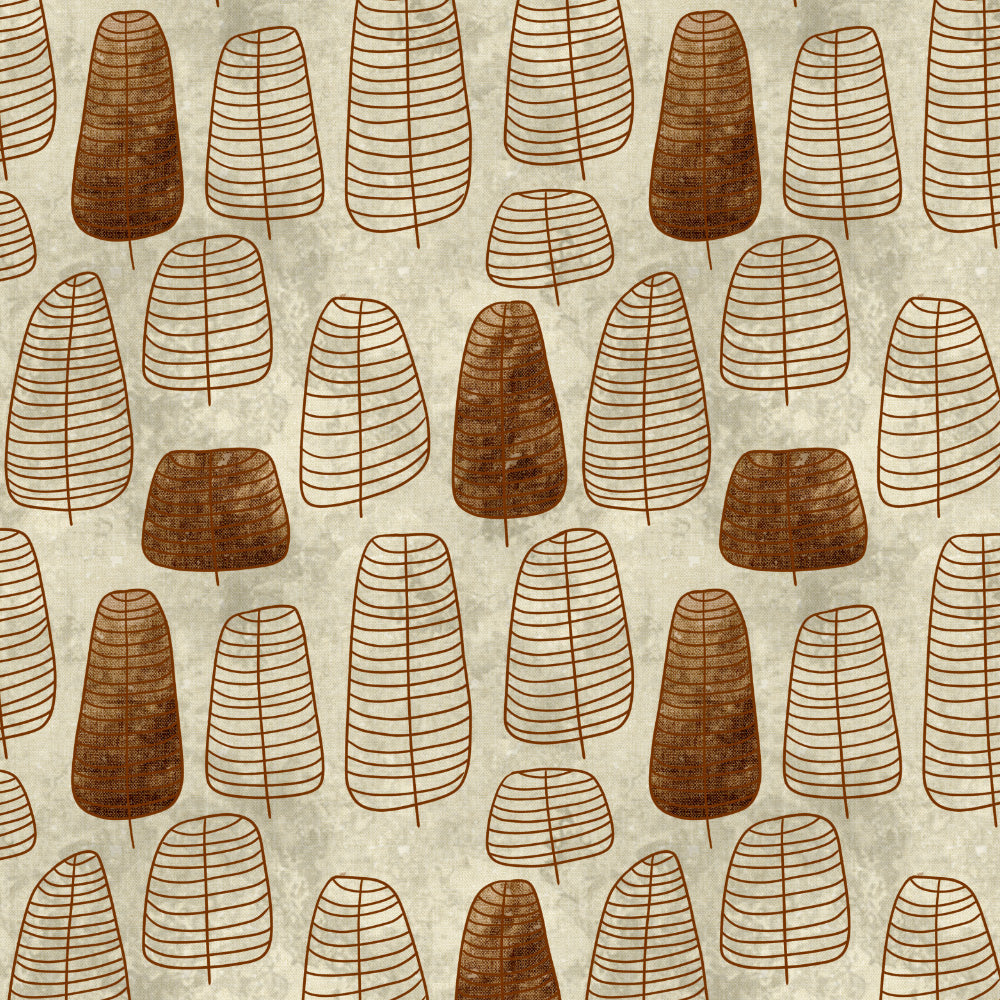 Free Spirit Floral Mud Brown Heavy Satin Room Darkening Curtains Set Of 2 - (DS468D)