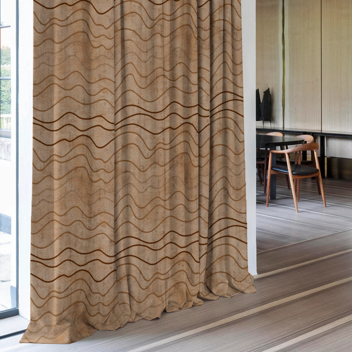 Geometric Room Darkening Curtain Set of 2 - DS469 D