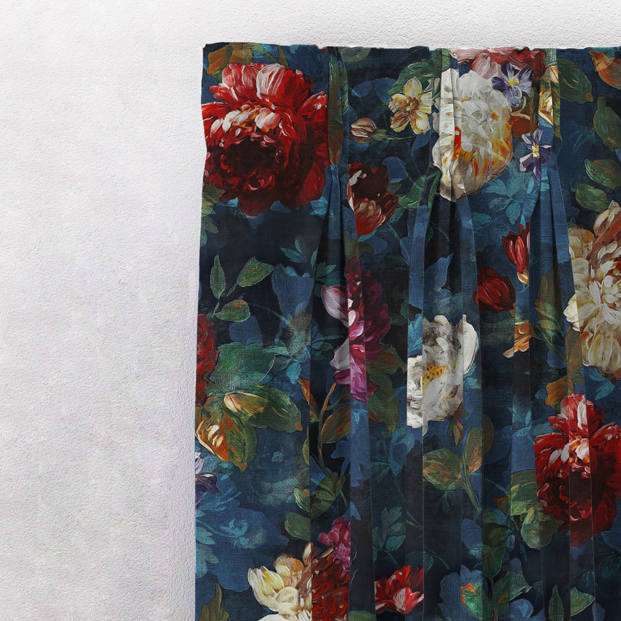 Elegant Floral Print Room Darkening Curtains- Set of 2 -DS 473A