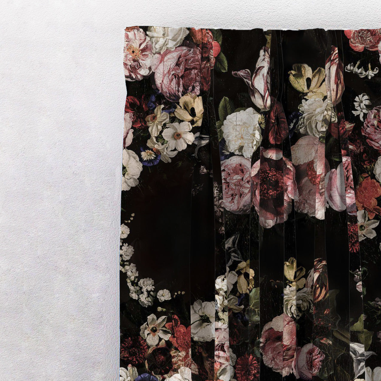 Elegant Floral Print Room Darkening Curtains- Set of 2 -DS 474 C