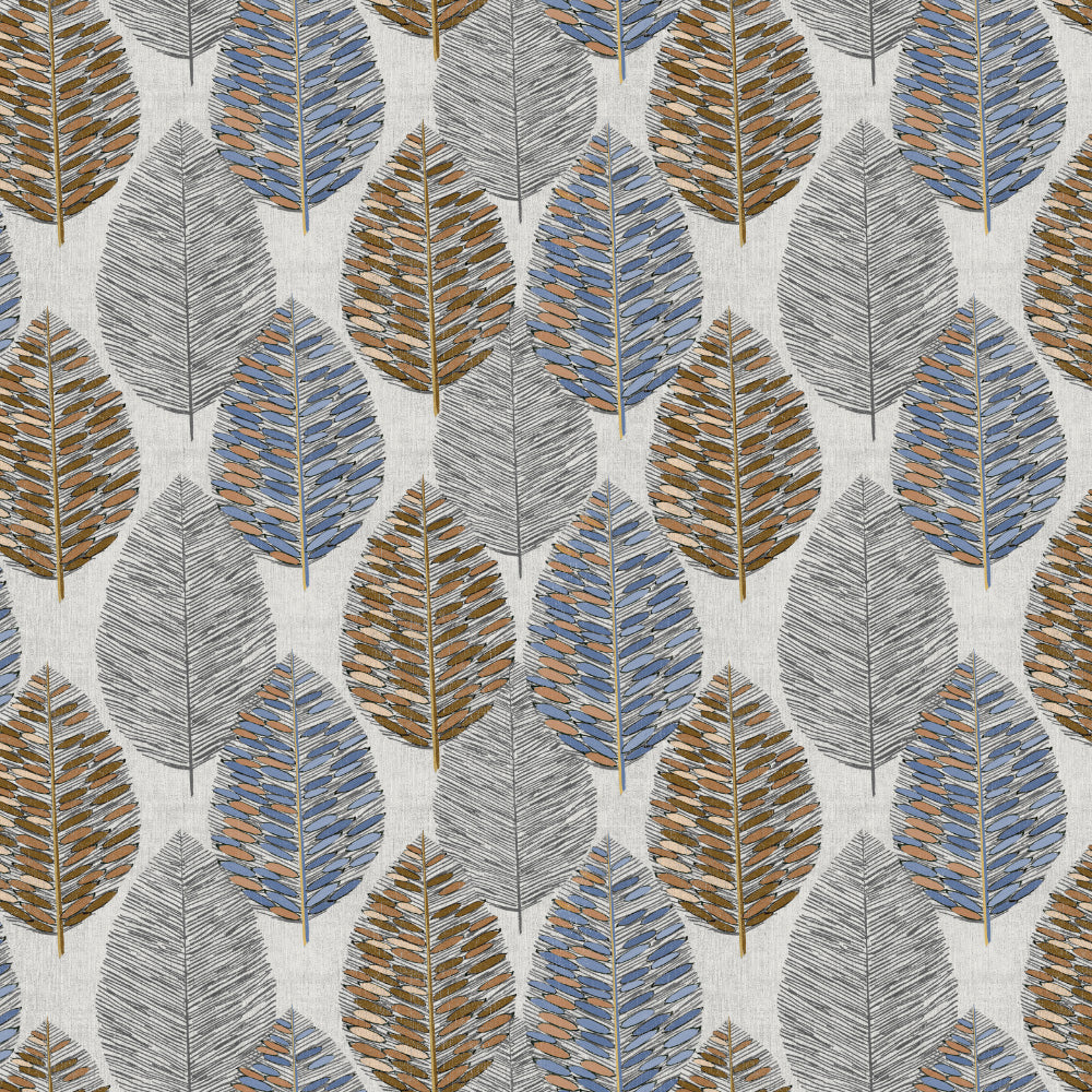 Evergreen Delight Floral Powder Blue Heavy Satin Room Darkening Curtains Set Of 2 - (DS480D)