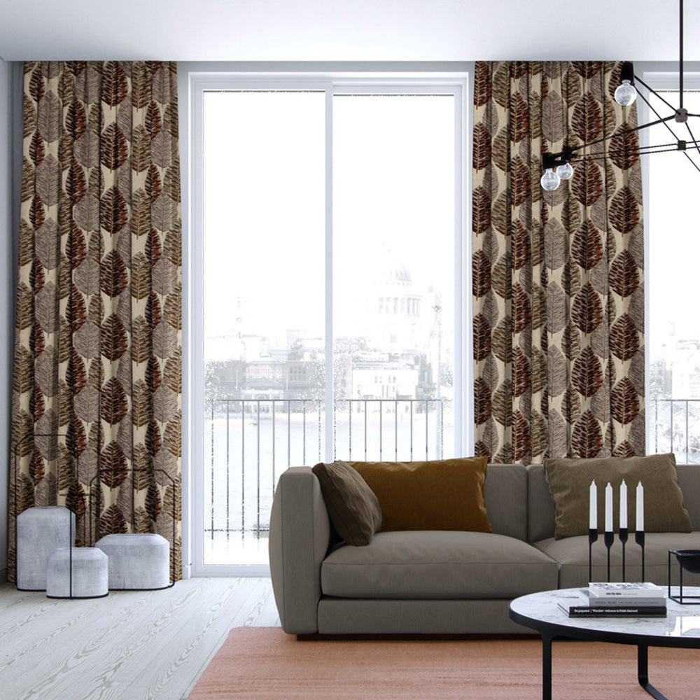 Elegant Floral Print Room Darkening Curtains- Set of 2 -DS 480 C