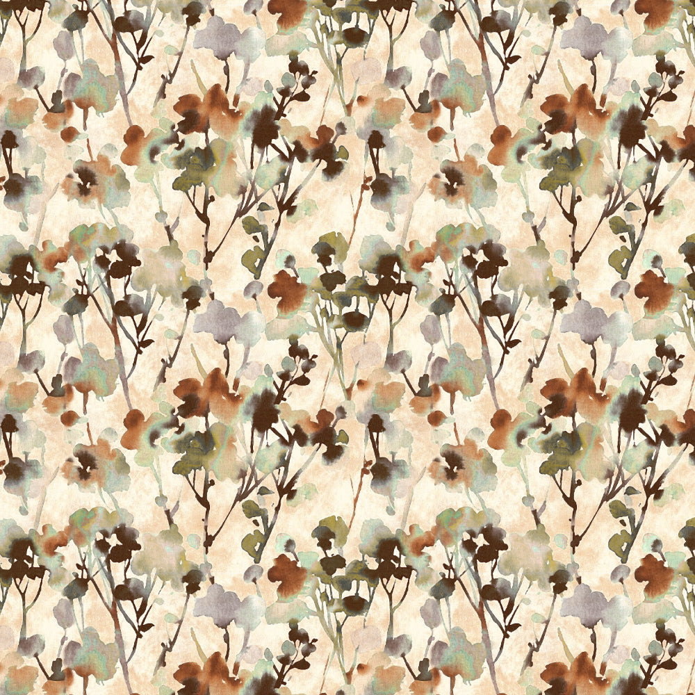 Eternal Leaves Geometric Olive Green Heavy Satin Room Darkening Curtains Set Of 2 - (DS481C)