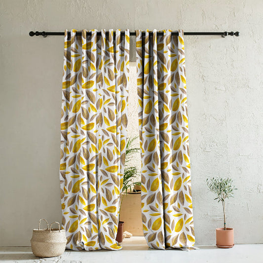 Elegant Floral Print Room Darkening Curtains Set of 2  DS48A