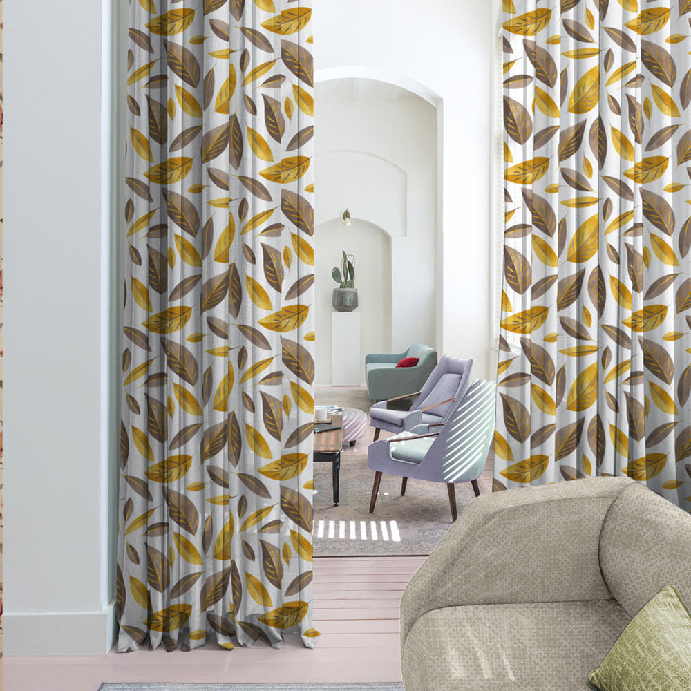 Elegant Floral Print Room Darkening Curtains Set Of 1pc  DS48A