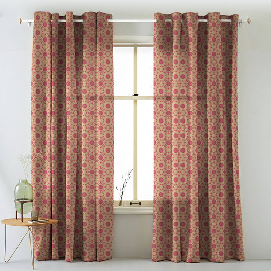 Elegent Indie Print Matt Finish Room Darkening Curtain Set of 2 MTDS490B