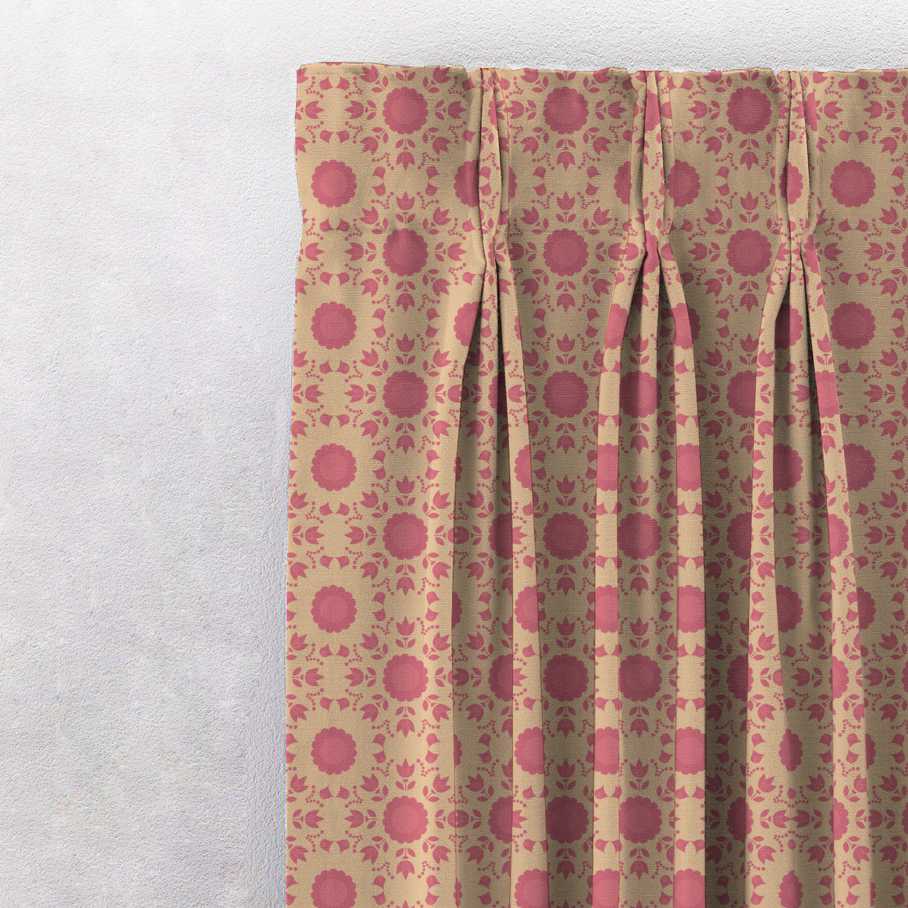 Elegent Indie Print Matt Finish Room Darkening Curtain Set of 2 MTDS490B