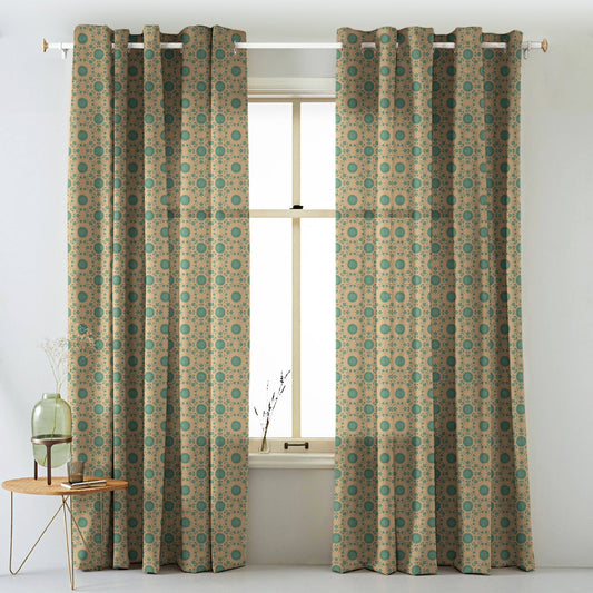 Elegent Indie Print Matt Finish Room Darkening Curtain Set of 2 MTDS490C