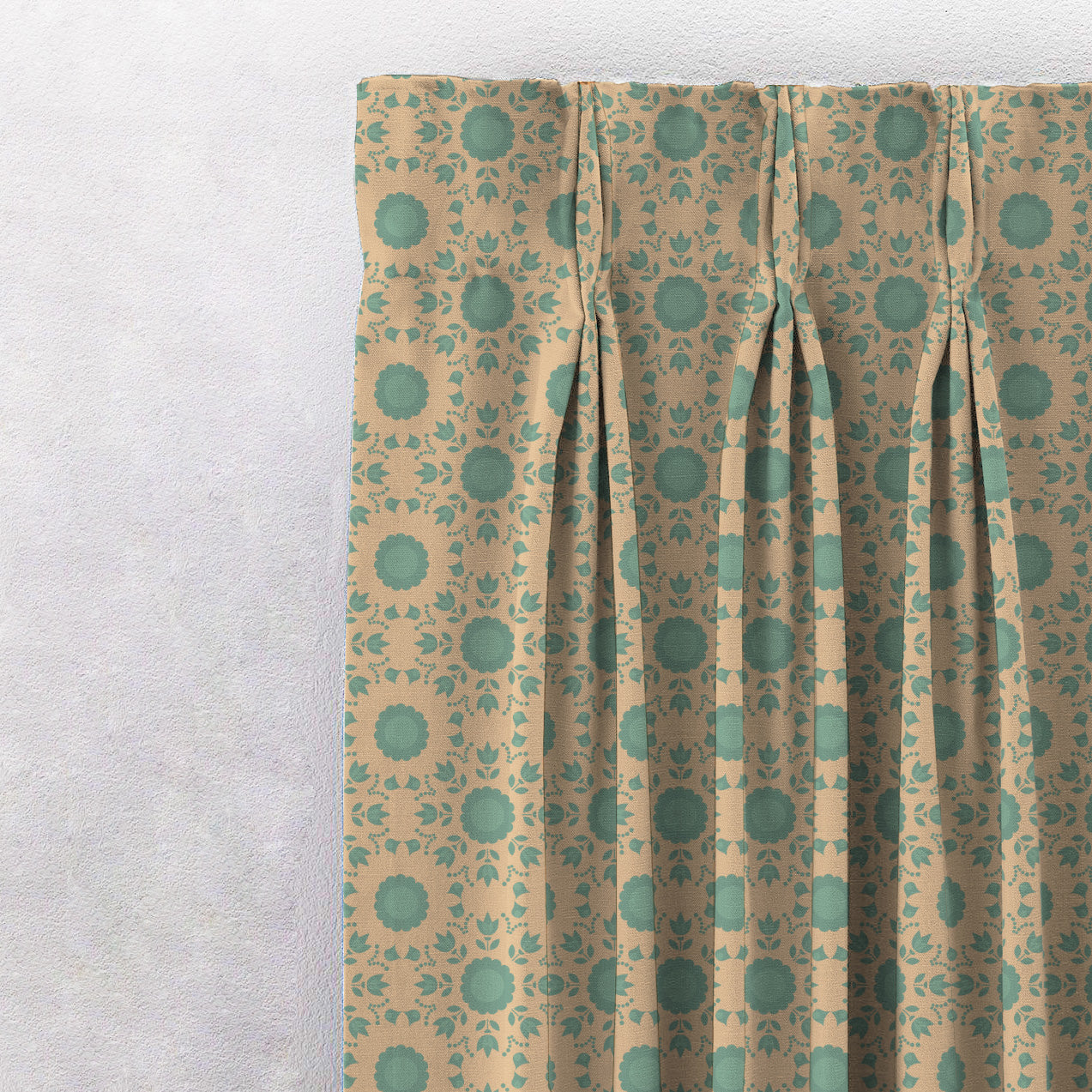 Elegent Indie Print Matt Finish Room Darkening Curtain Set of 2 MTDS490C