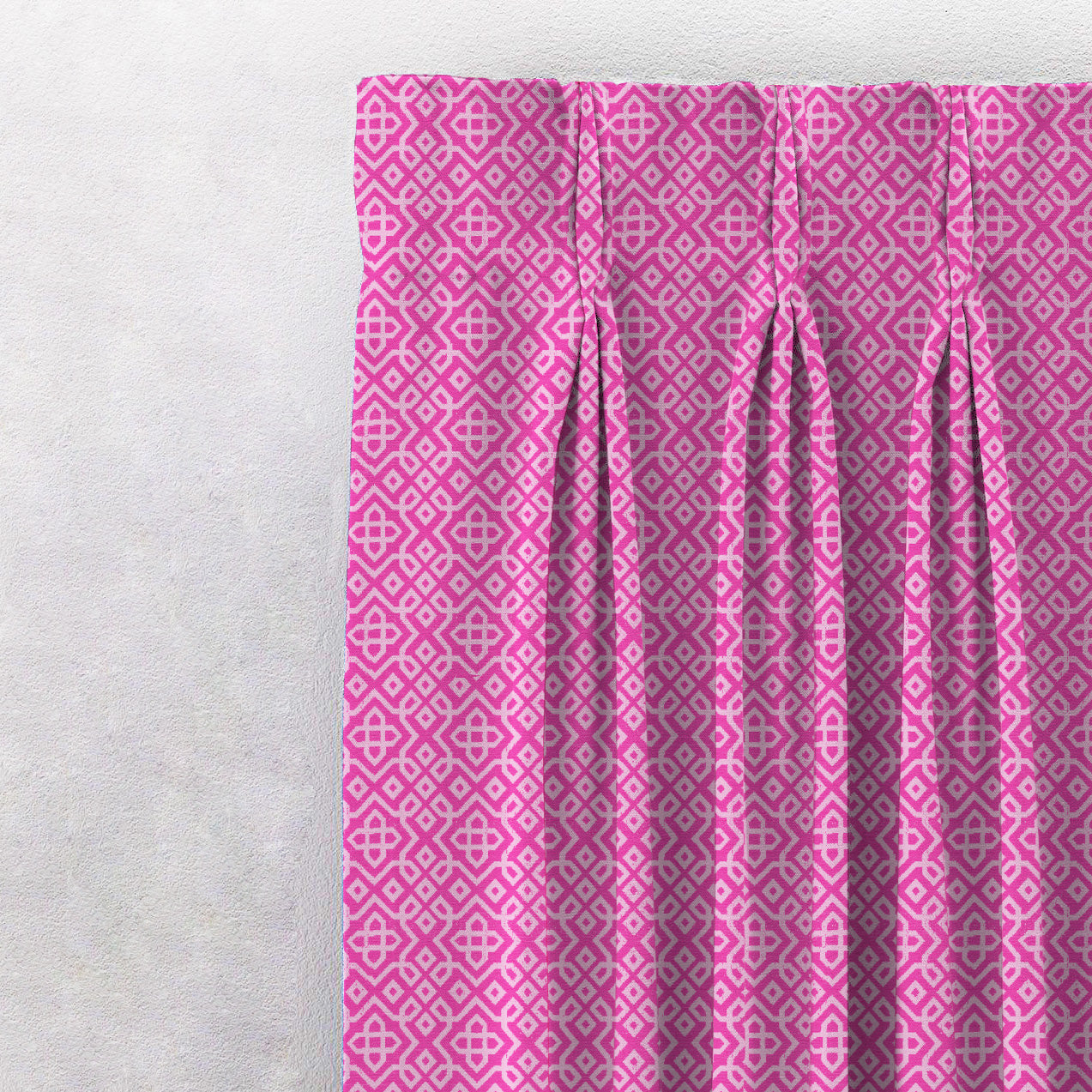 Colorful Knots Indie Hot Pink Heavy Satin Room Darkening Curtains Set Of 2 - (DS491C)