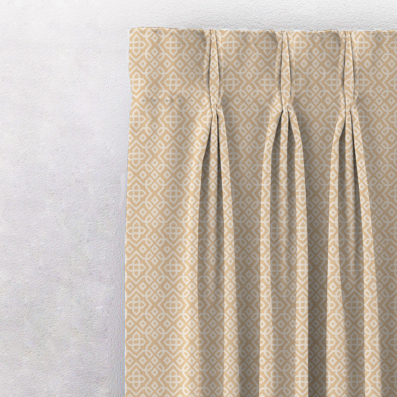 Colorful Knots Indie Oat Beige Heavy Satin Room Darkening Curtains Set Of 2 - (DS491E)