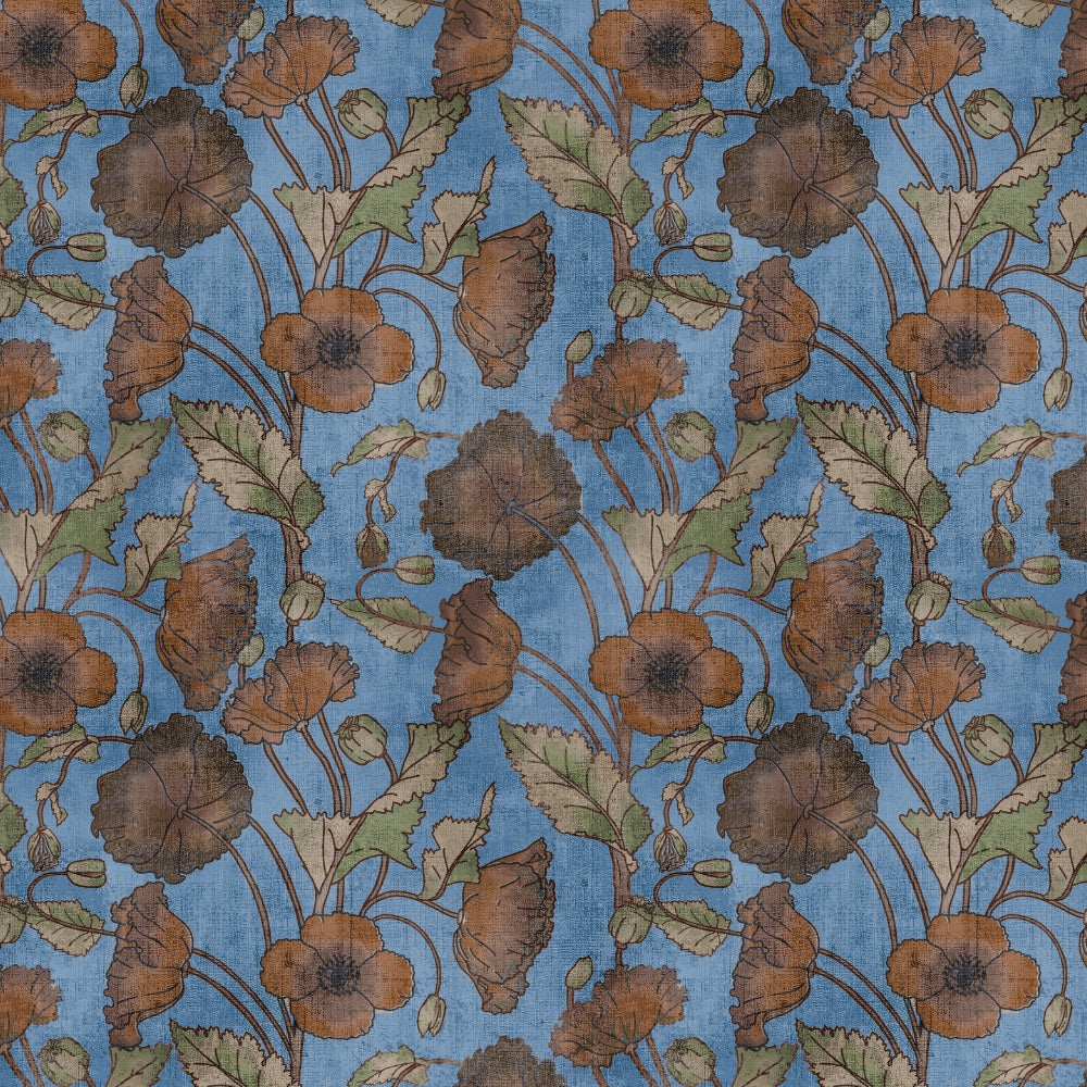 Garden Serenade Floral Pecan Brown Heavy Satin Room Darkening Curtains Set Of 2 - (DS495B)