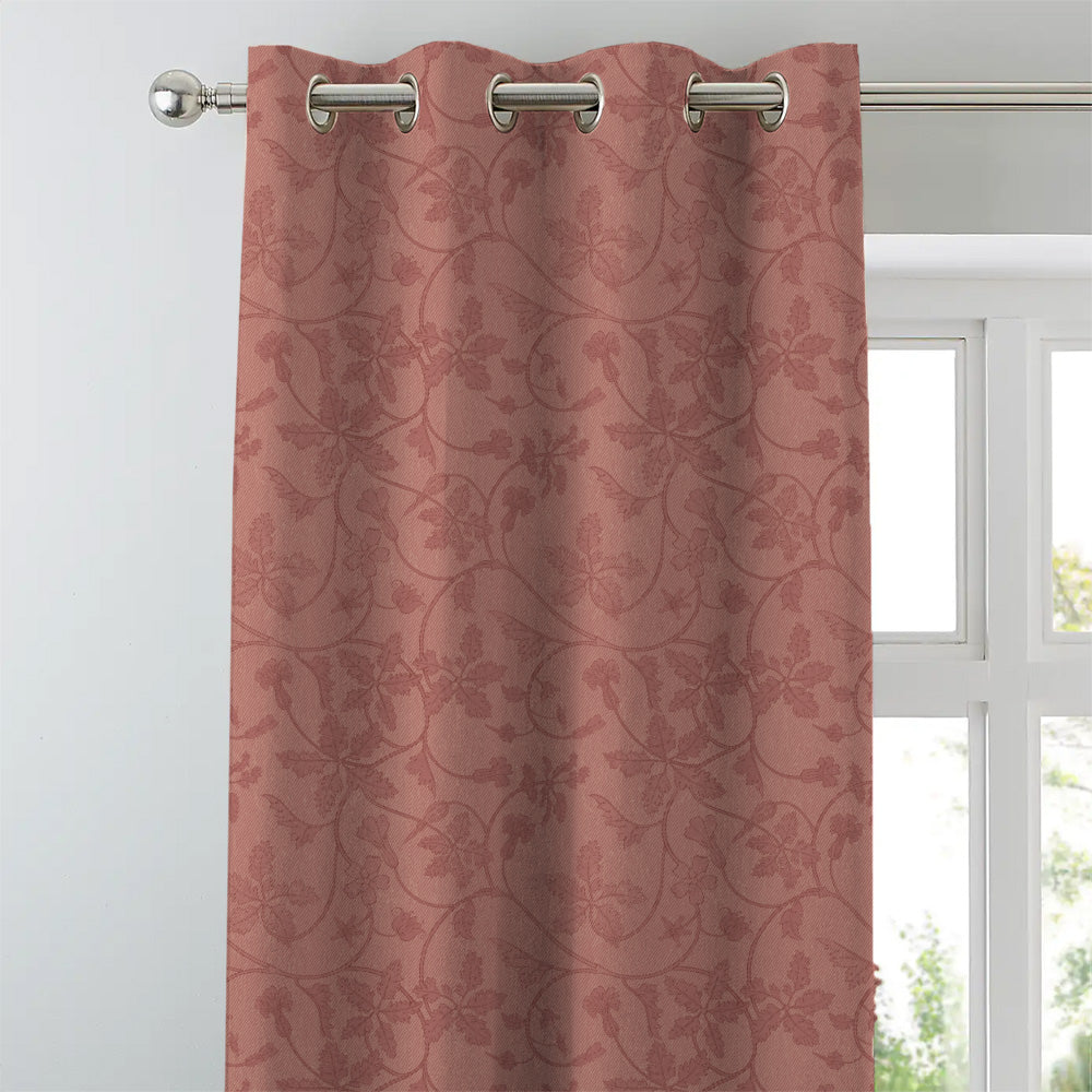 Nouveau Petal Floral Bubblegum Pink Heavy Satin Room Darkening Curtains Set Of 2 - (DS496B)