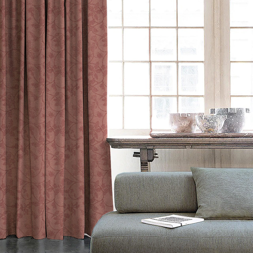 Nouveau Petal Floral Bubblegum Pink Heavy Satin Room Darkening Curtains Set Of 2 - (DS496B)