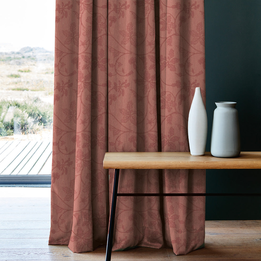 Nouveau Petal Floral Bubblegum Pink Heavy Satin Room Darkening Curtains Set Of 2 - (DS496B)