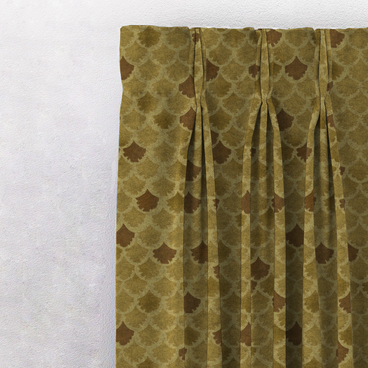 Elegent Geometric Print Matt Finish Room Darkening Curtain Set of 2 MTDS497C