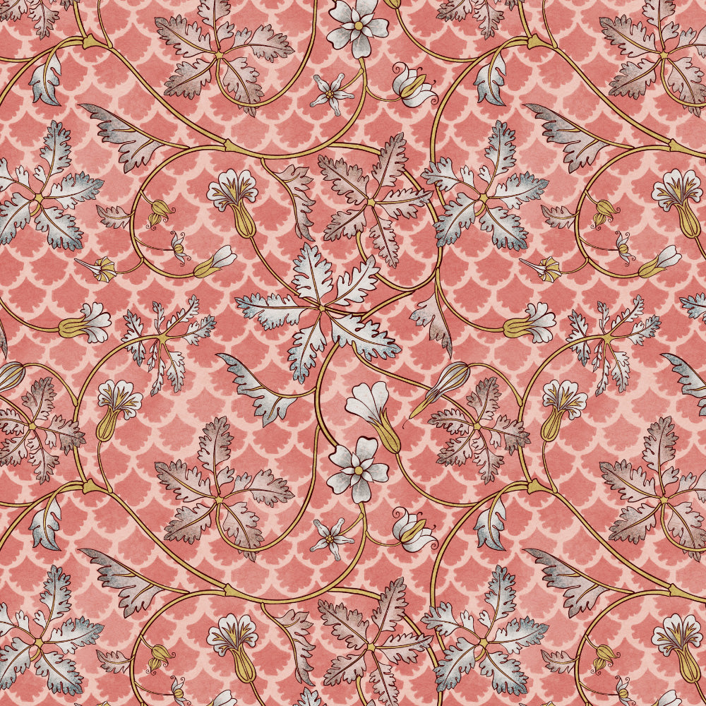 Floral Poetry Floral Bubblegum Pink Heavy Satin Room Darkening Curtains Set Of 2 - (DS498E)