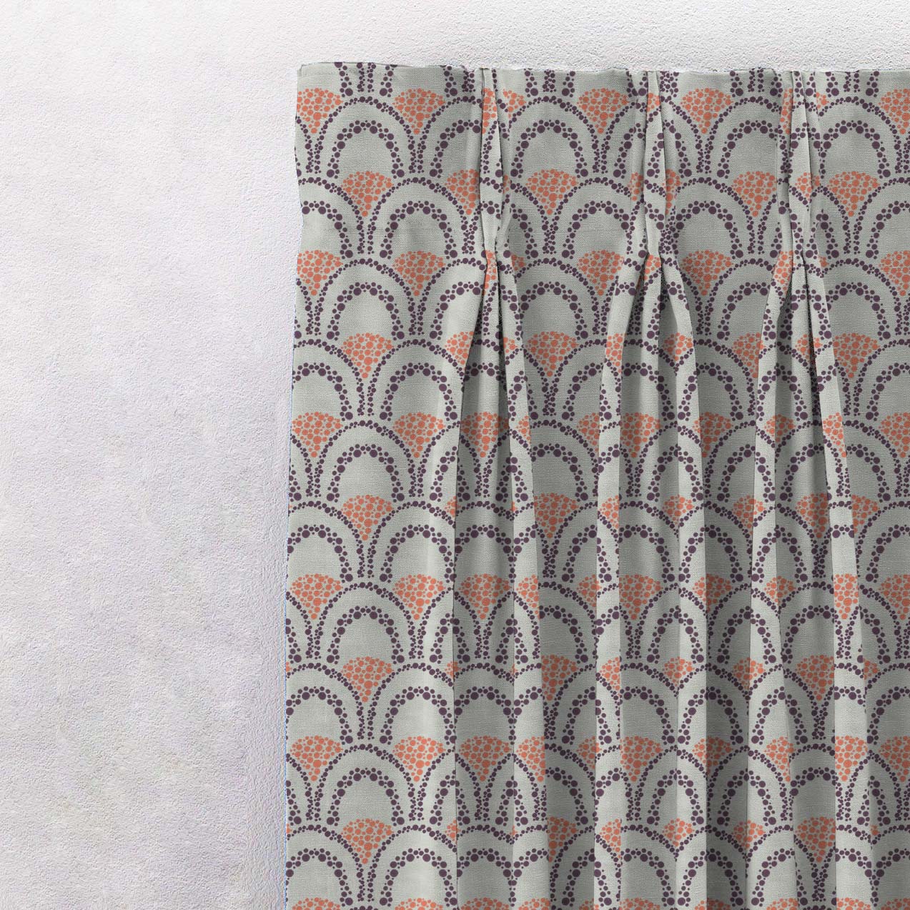 Elegant Abstract Print Matt Finish  Room Darkening Curtain Set of 2 -  MTDS499C