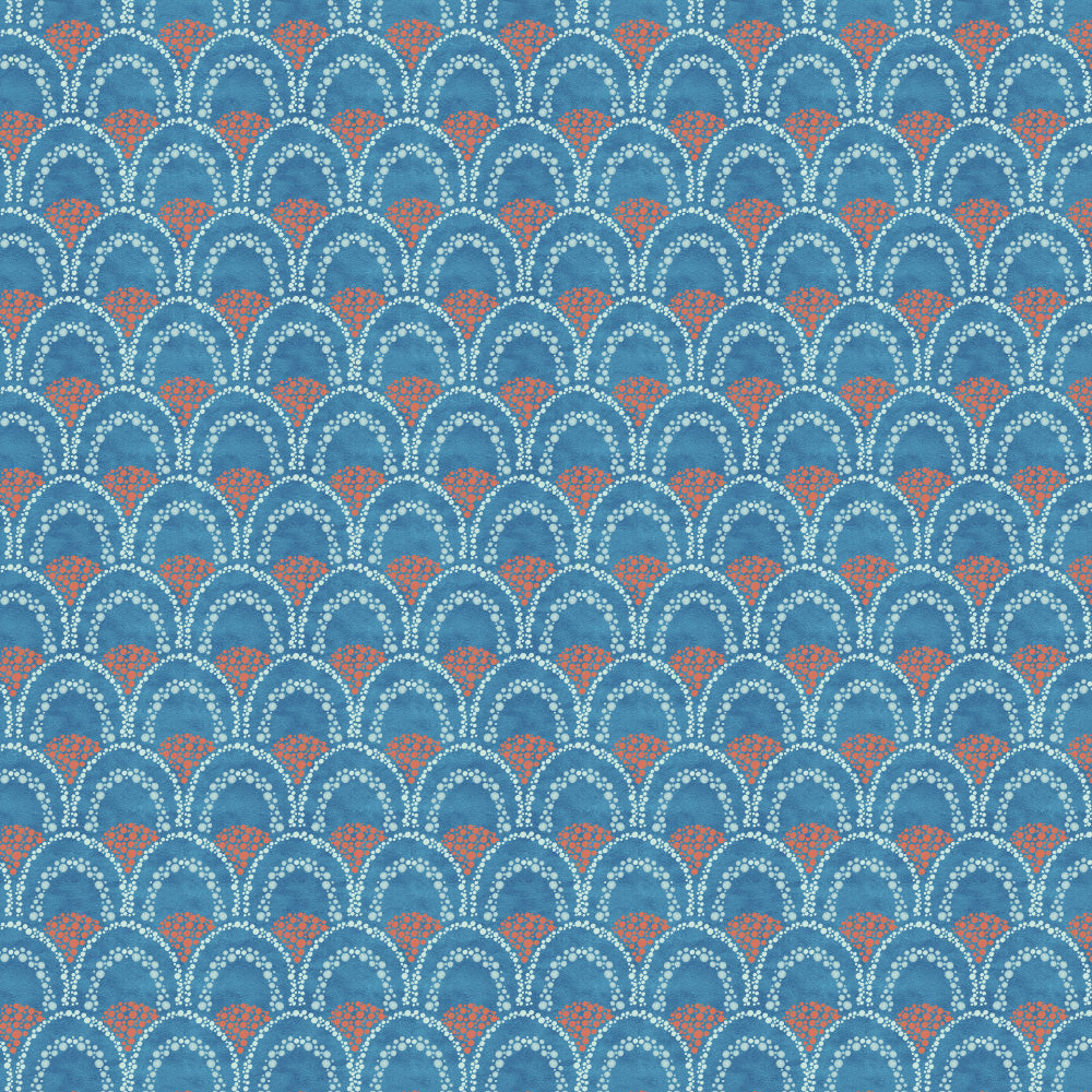 Elegent Geometric Print Matt Finish Room Darkening Curtain Set of 2 MTDS499D