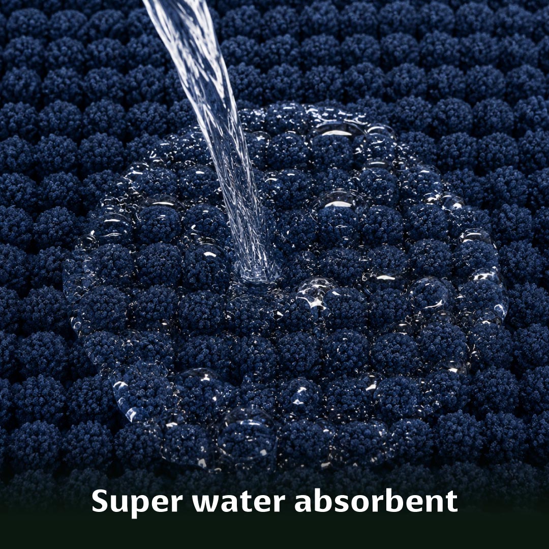 Shaggy Blue Bathroom Mat