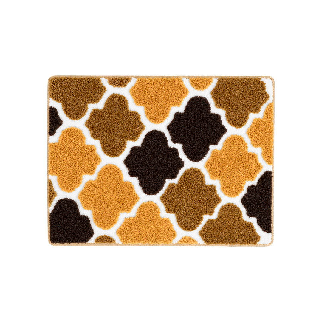 Ellipse Beige Bathroom Mat