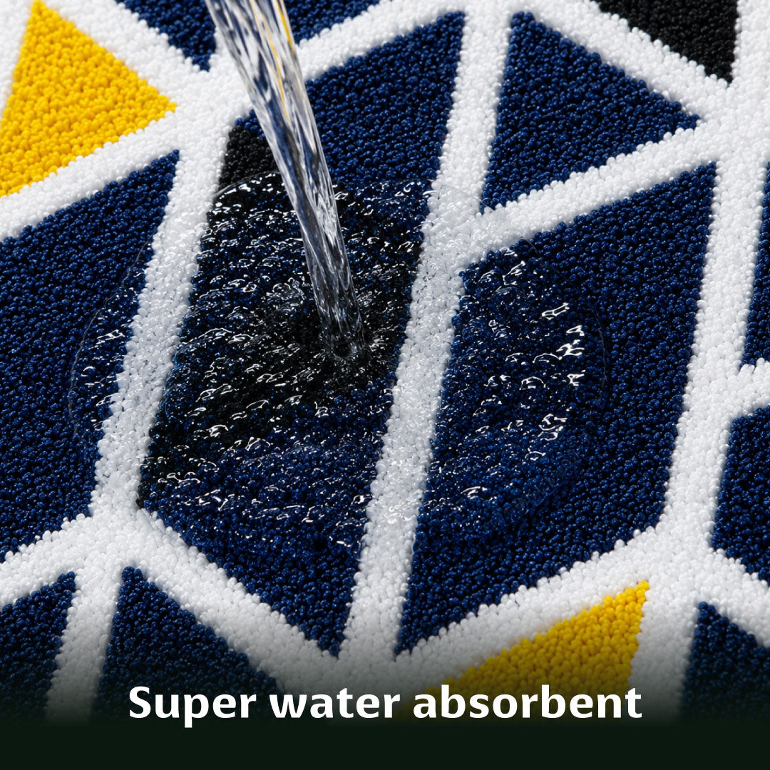 Mosaic Blue Bathroom Mat