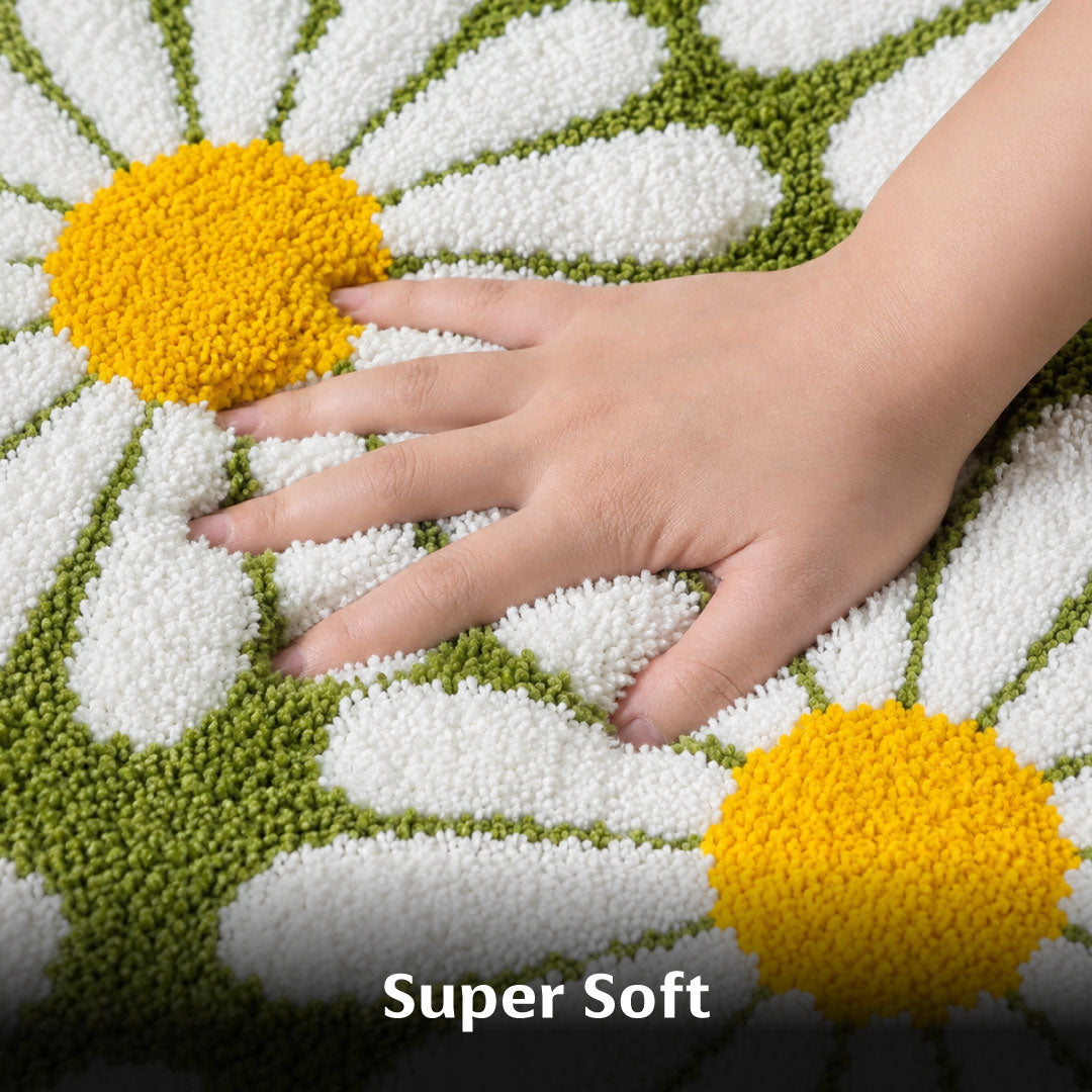 Flower Green Runner Mat