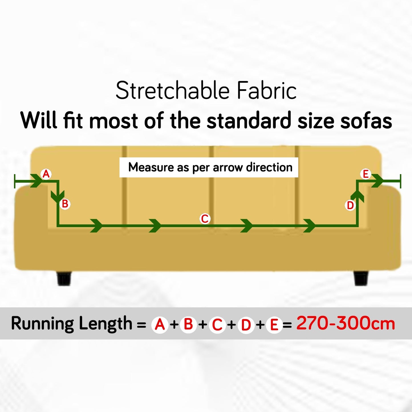 200gsm Knitting Jacquard Sofa Cover 1/2/3/4 Seater Fully Covered, Skimmed Cream