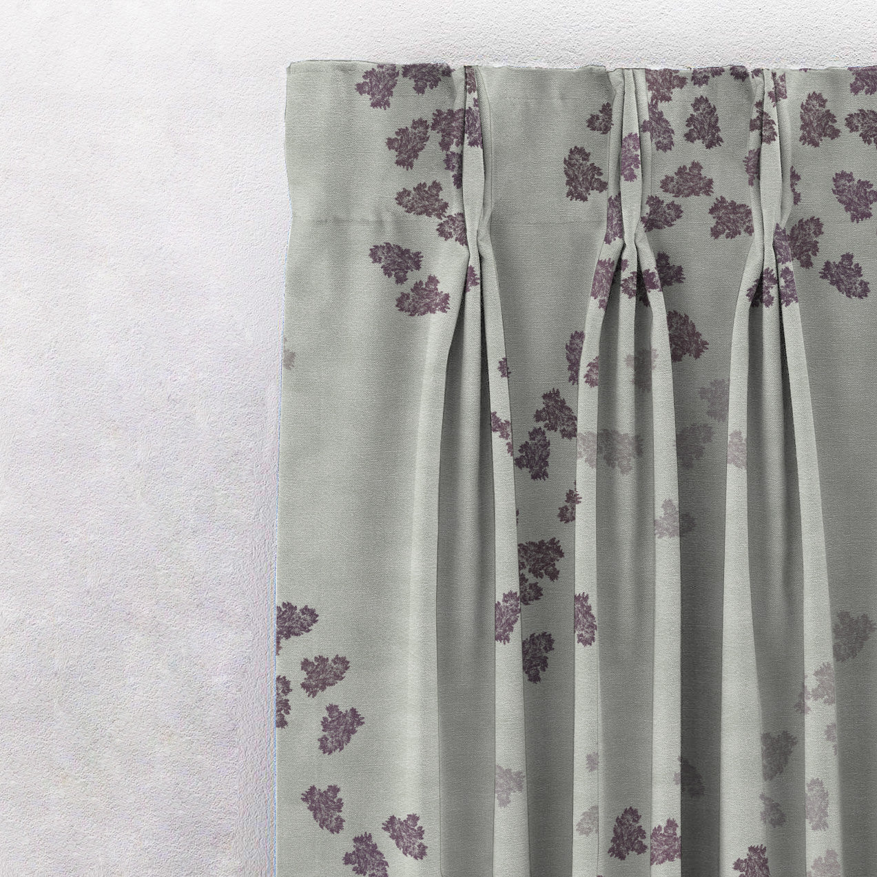 Fluttering Beauty Geometric Platinum Grey Heavy Satin Room Darkening Curtains Set Of 2 - (DS500B)