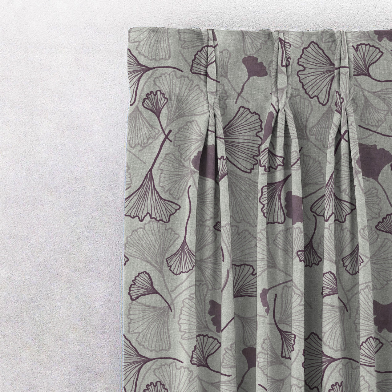 Elegent Floral Print Matt Finish Room Darkening Curtain Set of 2 MTDS501B