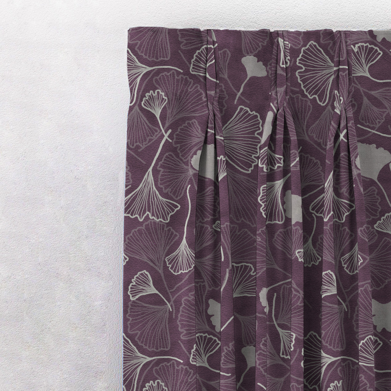 Elegent Floral Print Matt Finish Room Darkening Curtain Set of 2 MTDS501C