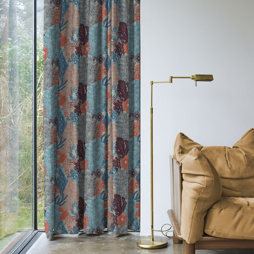 Elegent Geometric Print Matt Finish Room Darkening Curtain Set of 2 MTDS502B