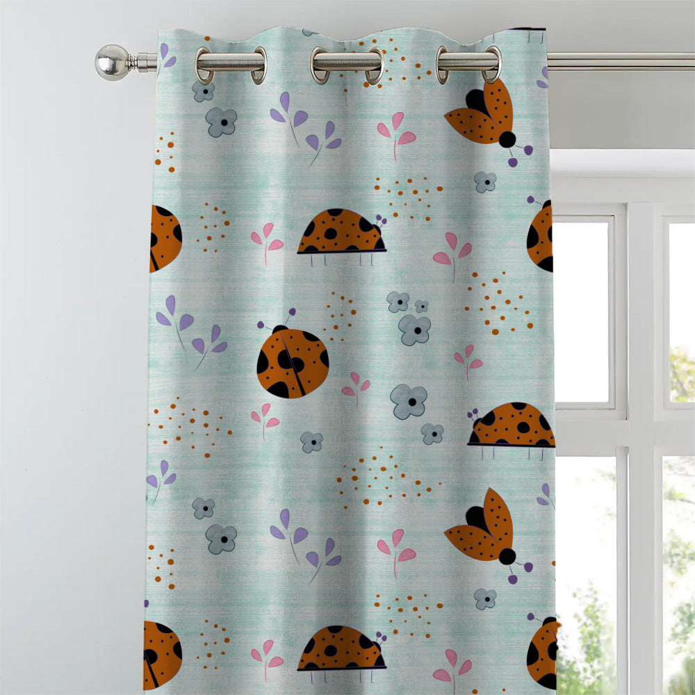 Buggy Bliss Kids Mint Green Heavy Satin Room Darkening Curtains Set Of 2 - (DS511C)