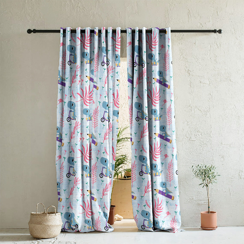 Elegant Kids Print Room Darkening  Curtain - Set of 2 - DS512A