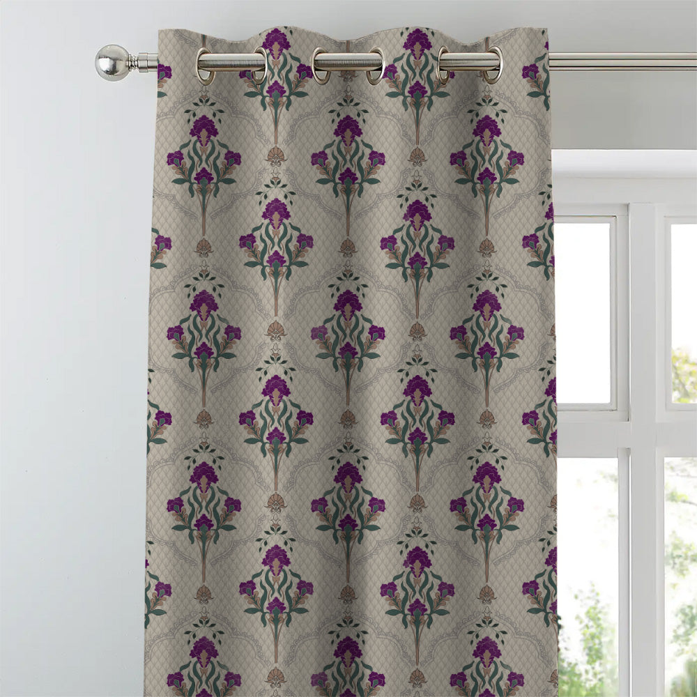 Elegent Indie Print Matt Finish Room Darkening Curtain Set of 2 MTDS515B