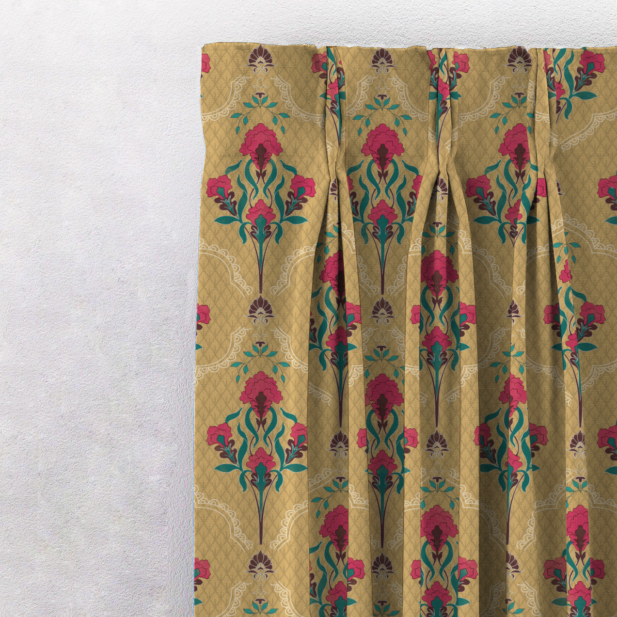 Elegent Indie Print Matt Finish Room Darkening Curtain Set of 2 MTDS515C