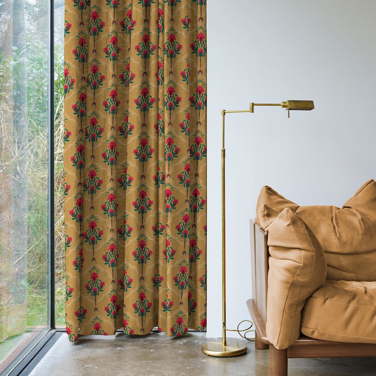 Elegent Indie Print Matt Finish Room Darkening Curtain Set of 2 MTDS515C