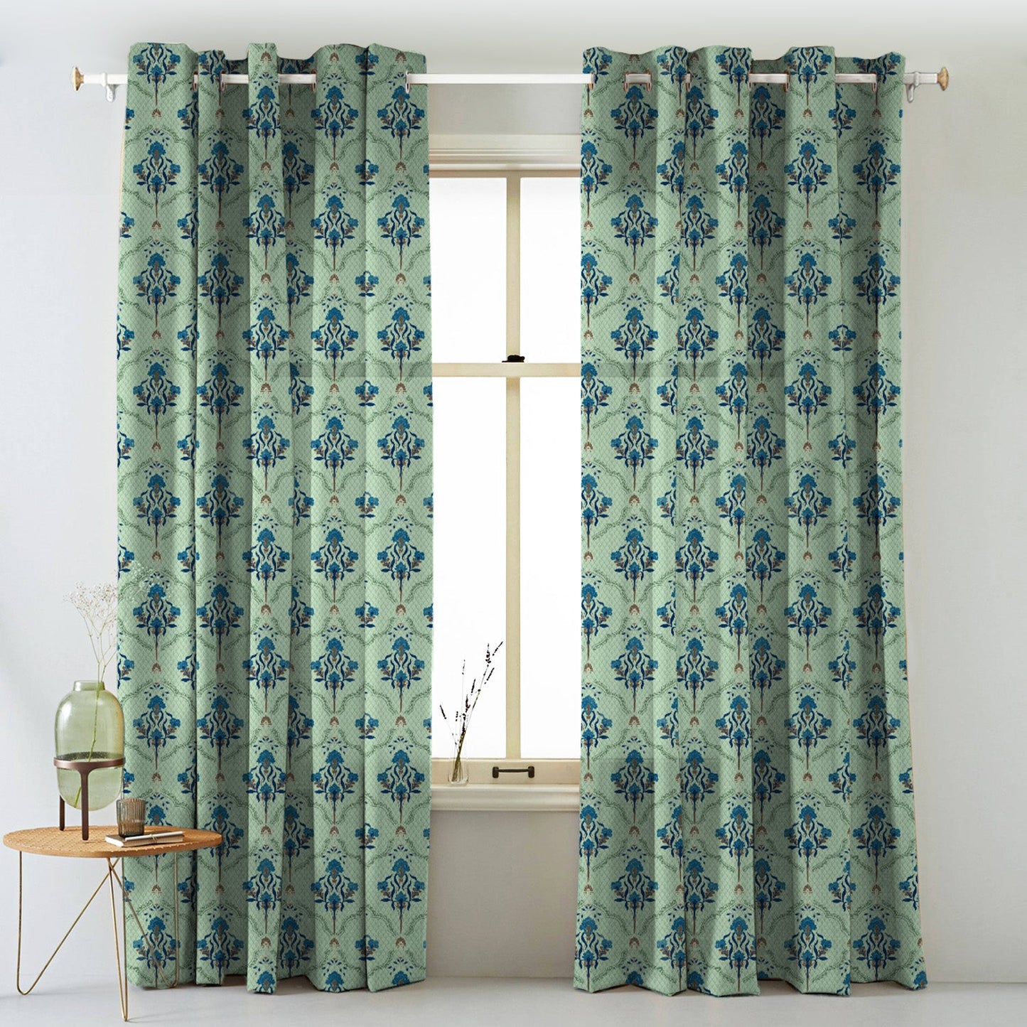 Elegent Indie Print Matt Finish Room Darkening Curtain Set of 2 MTDS515D