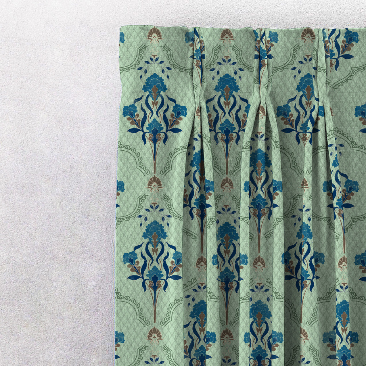 Elegent Indie Print Matt Finish Room Darkening Curtain Set of 2 MTDS515D