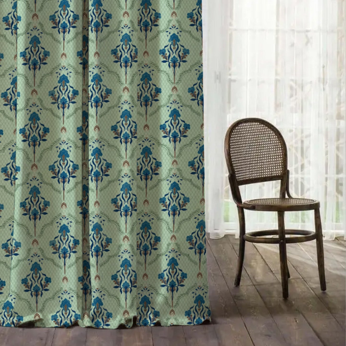 Elegent Indie Print Matt Finish Room Darkening Curtain Set of 2 MTDS515D