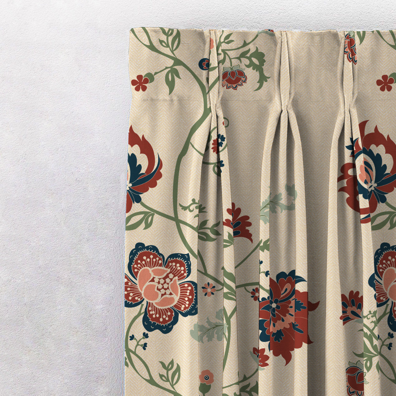 Elegent Indie Print Matt Finish Room Darkening Curtain Set of 2 MTDS516A
